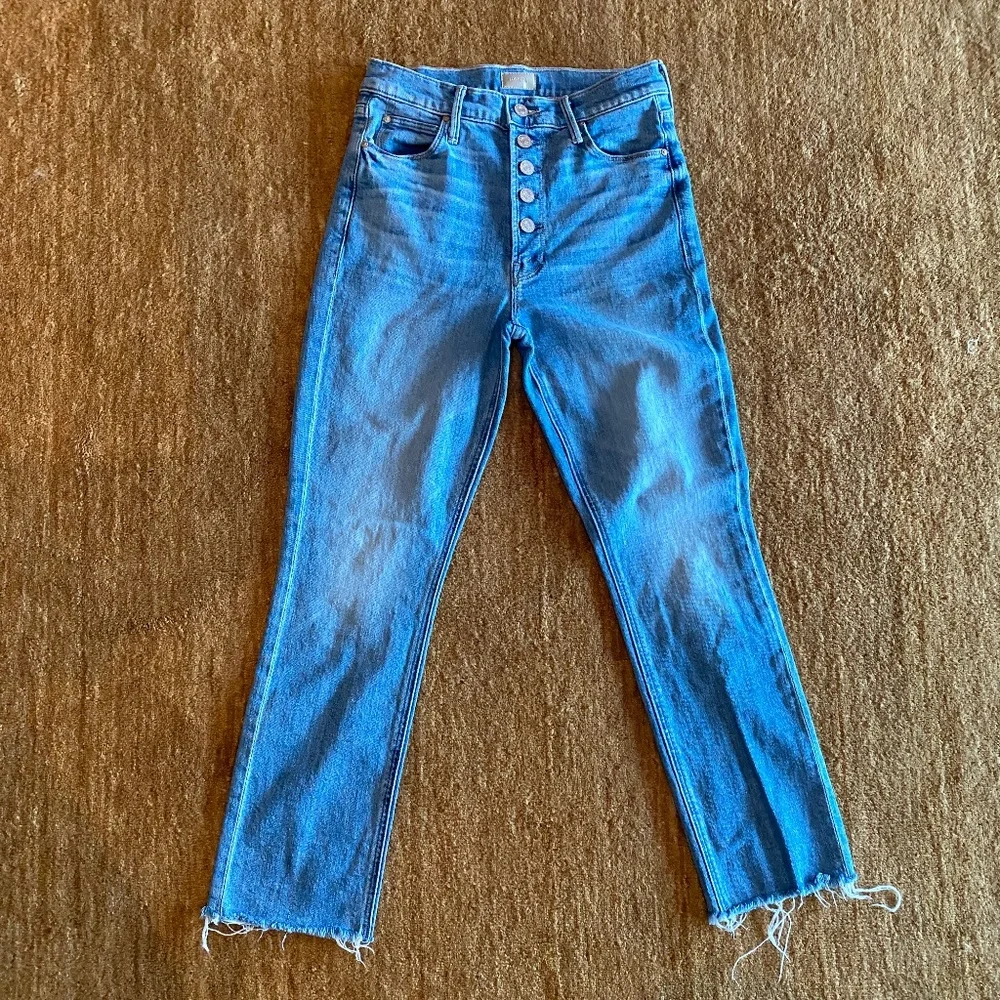 MOTHER denim Pixie Dazzler Ankle Fray Sz 28 - Picture 2 of 5